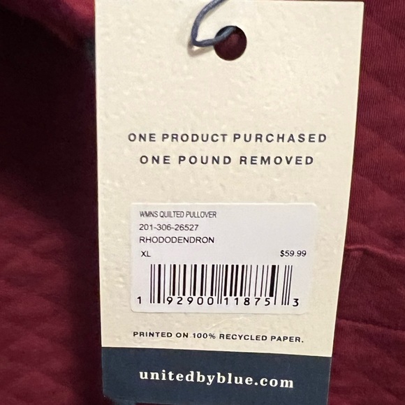 United by Blue Quilted Funnel Neck Pullover NWT size MEDIUM - Picture 10 of 11